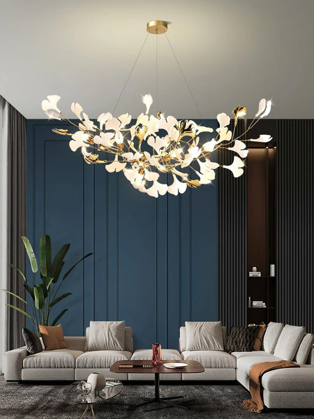 Chandelier - Nordic Modern Long Ginko Leaf Pendant Light for Living Room Dining Room Bedroom Kitchen SW-36210478 - SWEET-LIGHTS