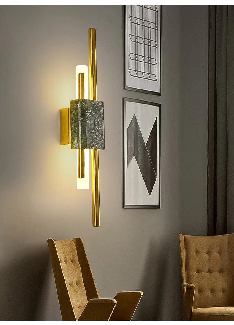 Wall Light - Green Marble Luxury Golden Decor Bedside Lamp Led 8W SW-36210345 - SWEET-LIGHTS