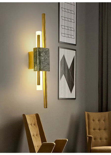 Wall Light - Green Marble Luxury Golden Decor Bedside Lamp Led 8W SW-36210345 - SWEET-LIGHTS