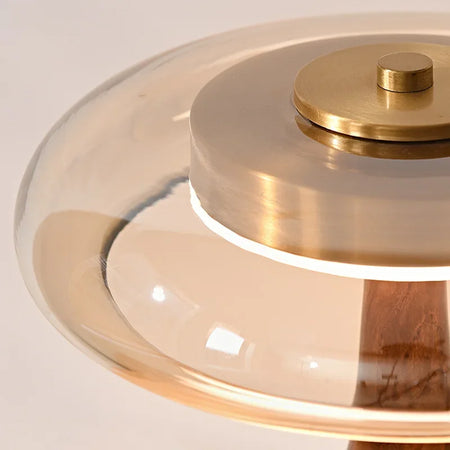 Table Lamp - 12W Luxury Copper Wood Glass Desk Lamp SW-36210234 - SWEET-LIGHTS