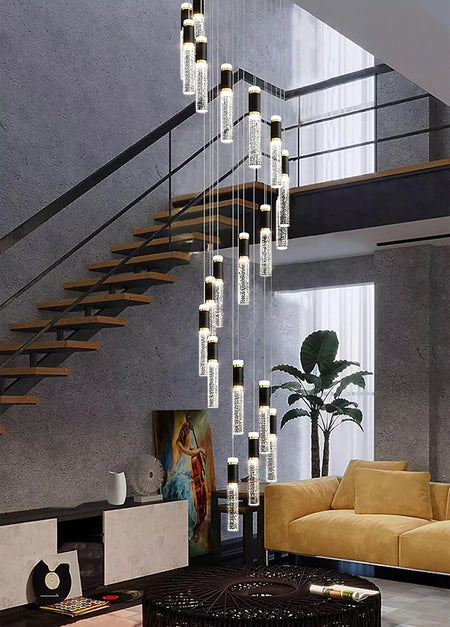 Pendant Light - Modern Crystal Stair Chandelier LED Indoor Lighting SW-36210457 - SWEET-LIGHTS