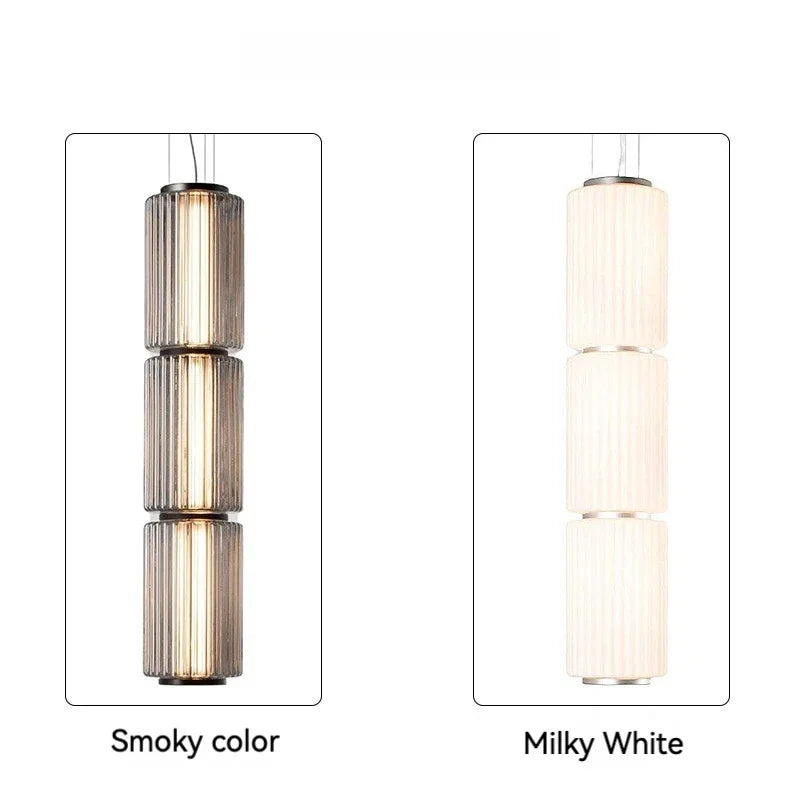 Pendant Light - Restaurant Long Stripe Smoke Gray Glass LED Lamp SW-36210456 - SWEET-LIGHTS