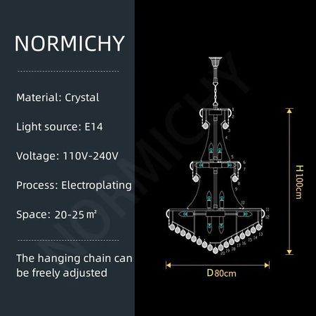 Chandelier - Luxury Living Room Crystal Staircase Chrome Lighting SW-36210789 - SWEET-LIGHTS