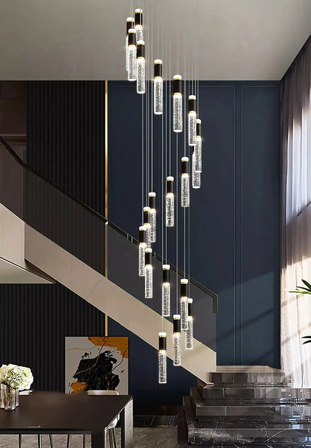 Pendant Light - Modern Crystal Stair Chandelier LED Indoor Lighting SW-36210457 - SWEET-LIGHTS