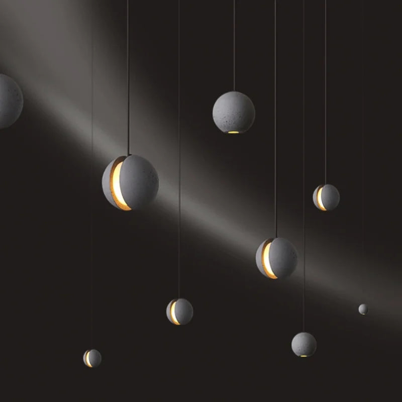 Pendant Light - Minimalist Cement Chandelier Modern Planet Moon Pendant Lights for Bedroom Dining Room Bar SW-36210458 - SWEET-LIGHTS