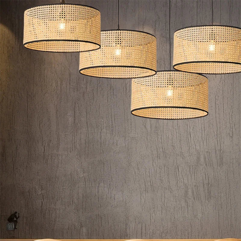 Lampshade - Rattan Hanging Lamp Shade Handwoven Drum Light SW-36210457 - SWEET-LIGHTS