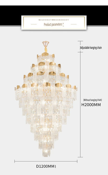 Chandelier - French Duplex High-End Crystal Lights For Luxury Living Room SW-36210789 - SWEET-LIGHTS