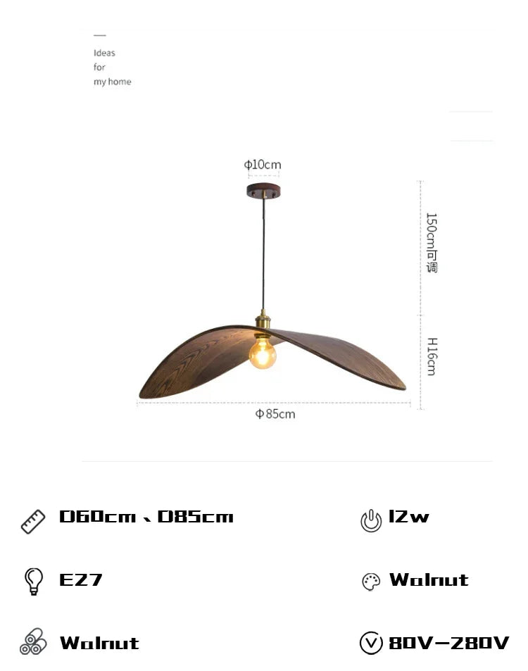 Pendant Light - Modern Wabi Sabi Walnut Chandeliers Home Lights SW-36210567 - SWEET-LIGHTS