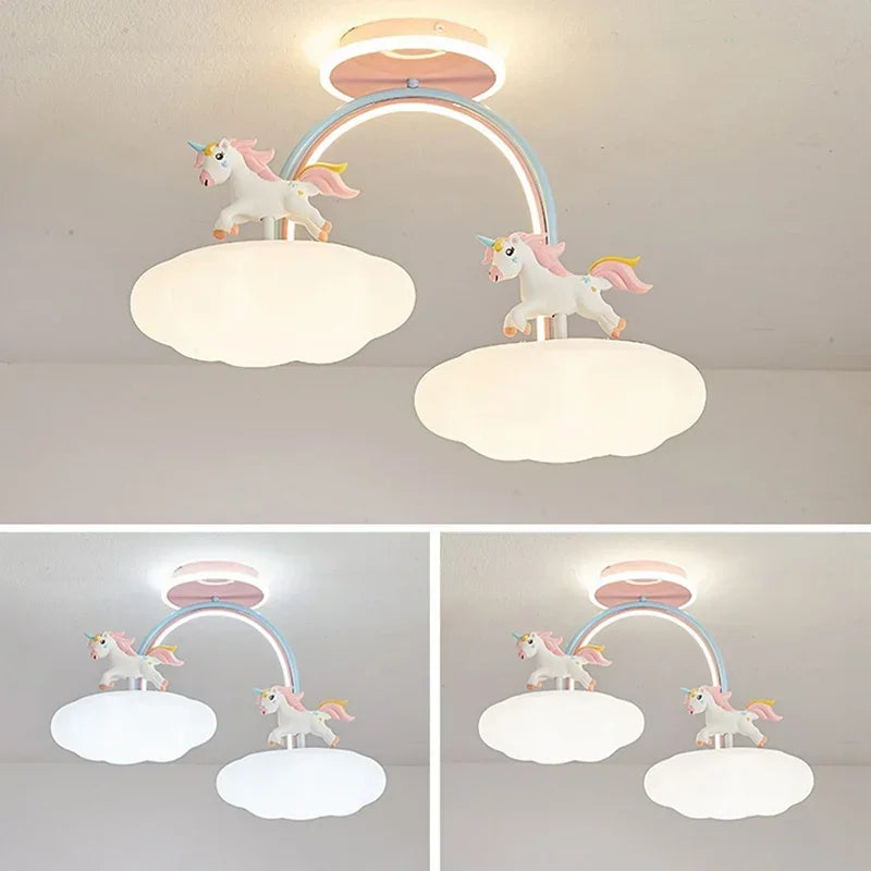 Children Lighting - Nordic Child Unicorn Ceiling Light Dimmable for Girl Bedroom Nursery Home Decor SW-36210458 - SWEET-LIGHTS