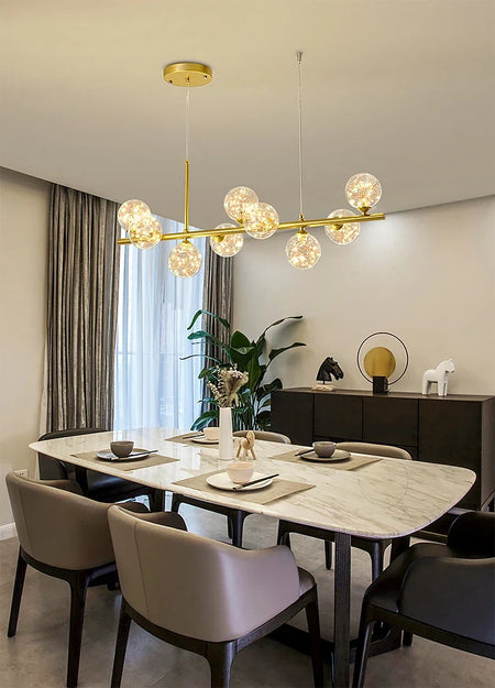 Pendant Light - Modern Long Dining Room Chandelier Glass Ball Lampshade Light Over The Table Kitchen Office Pendant Lamp Home Decor Luminaires SW-36210789 - SWEET-LIGHTS