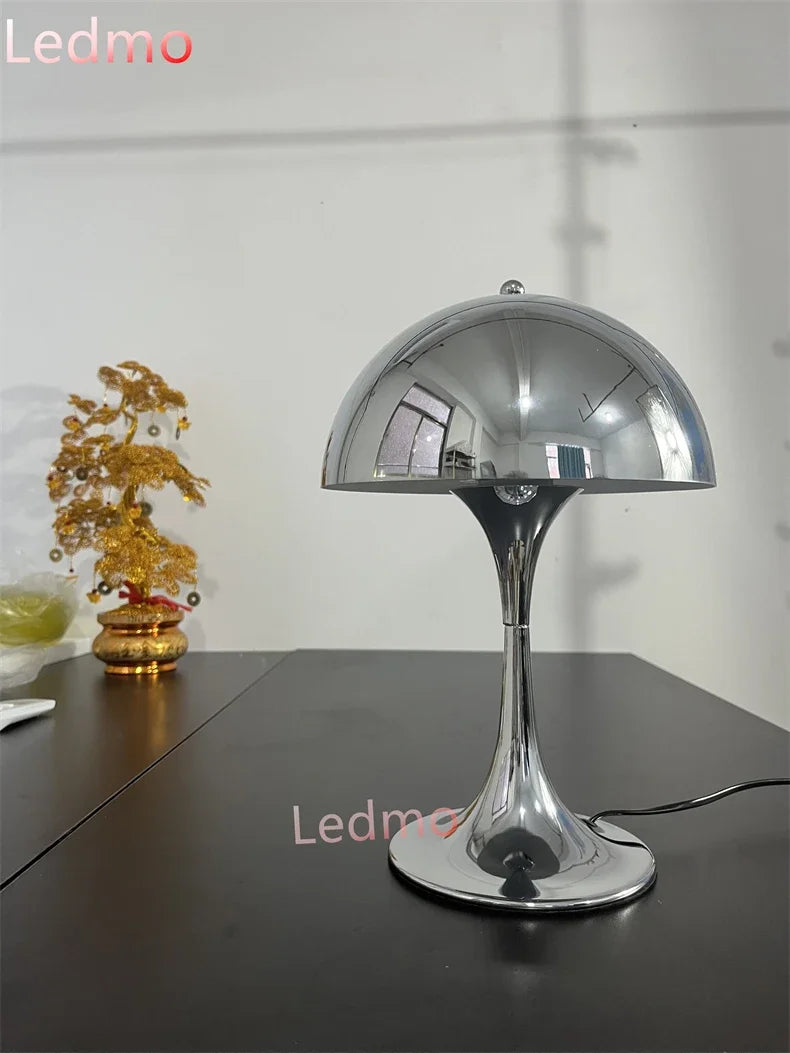 Table Lamp - Mushroom Denmark Chrome Desk Light E27 Bulb SW-36210458 - SWEET-LIGHTS