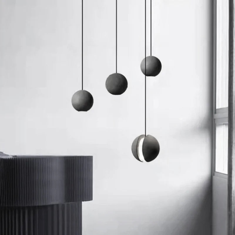 Pendant Light - Minimalist Cement Chandelier Modern Planet Moon Pendant Lights for Bedroom Dining Room Bar SW-36210458 - SWEET-LIGHTS