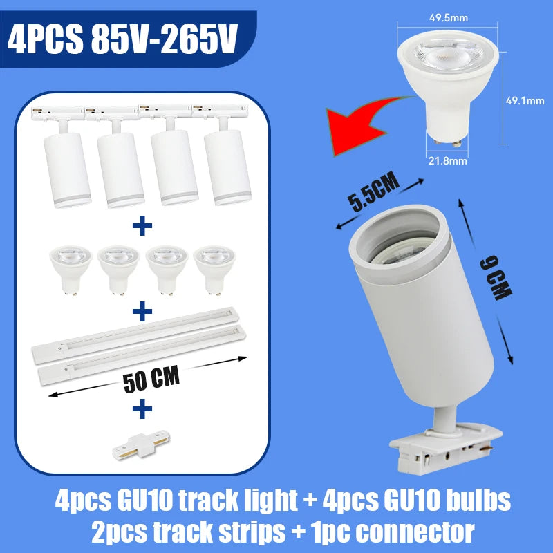 Spotlight - Led GU10 Track Light Rail Ceiling Spot Fixture SW-36210897 - SWEET-LIGHTS