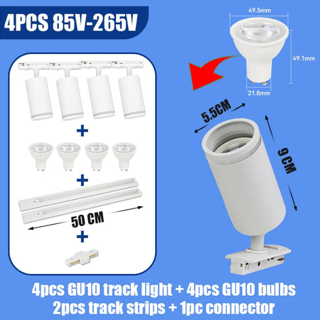 Spotlight - Led GU10 Track Light Rail Ceiling Spot Fixture SW-36210897 - SWEET-LIGHTS