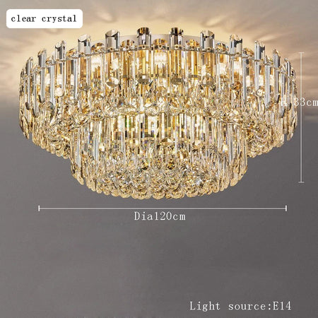 Chandelier - Modern Luxury Clear Amber Crystal Ceiling Lamp Elegant LED Lighting SW-36210234 - SWEET-LIGHTS
