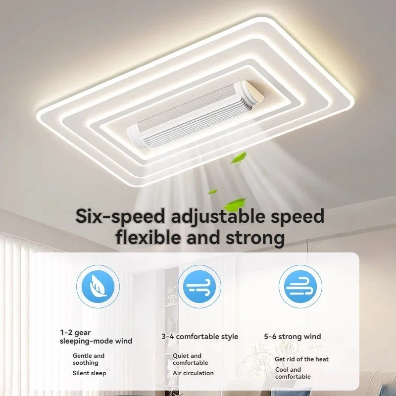 Fans - LED Invisible Bladeless Ceiling Fan Chandelier for Smart Home SW-36210347 - SWEET-LIGHTS