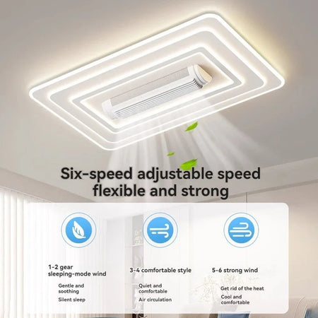 Fans - LED Invisible Bladeless Ceiling Fan Chandelier for Smart Home SW-36210347 - SWEET-LIGHTS