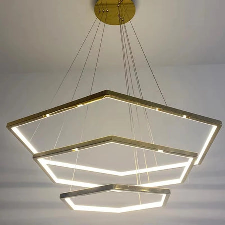 Pendant Light - Modern Luxury Gold Hexagon LED Chandelier SW-36210578 - SWEET-LIGHTS