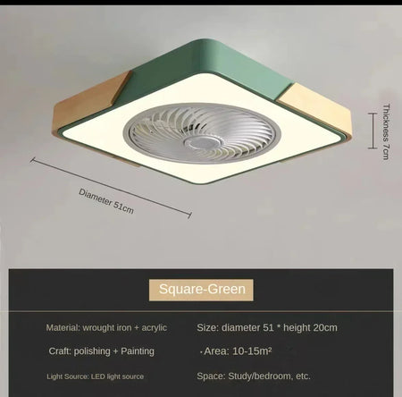 Fans - Modern Low Profile Wood Ceiling Fan Light with Remote Control SW-36210789 - SWEET-LIGHTS