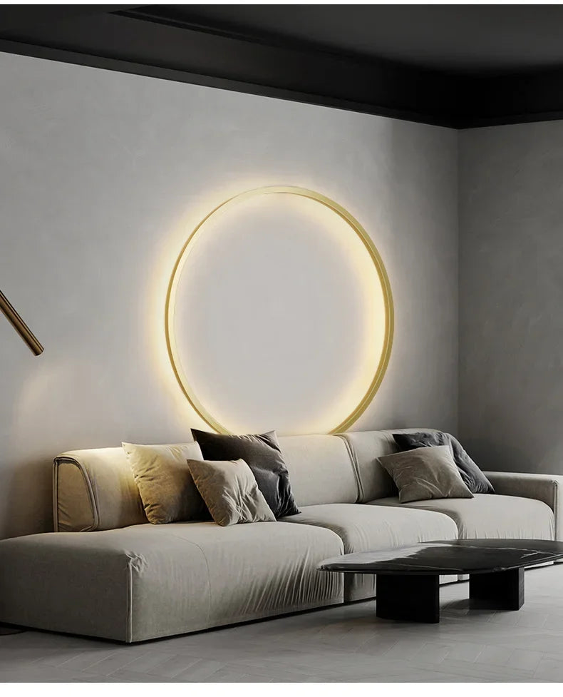 Wall Light - Minimalist Circle Background LED Wall Lamp Indoor Decor Living Room Wall Sconces Bedside Lighting SW-36210456 - SWEET-LIGHTS
