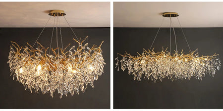 Pendant Light - Modern Luxury Crystal Branches Chandelier LED Fixture SW-36210457 - SWEET-LIGHTS