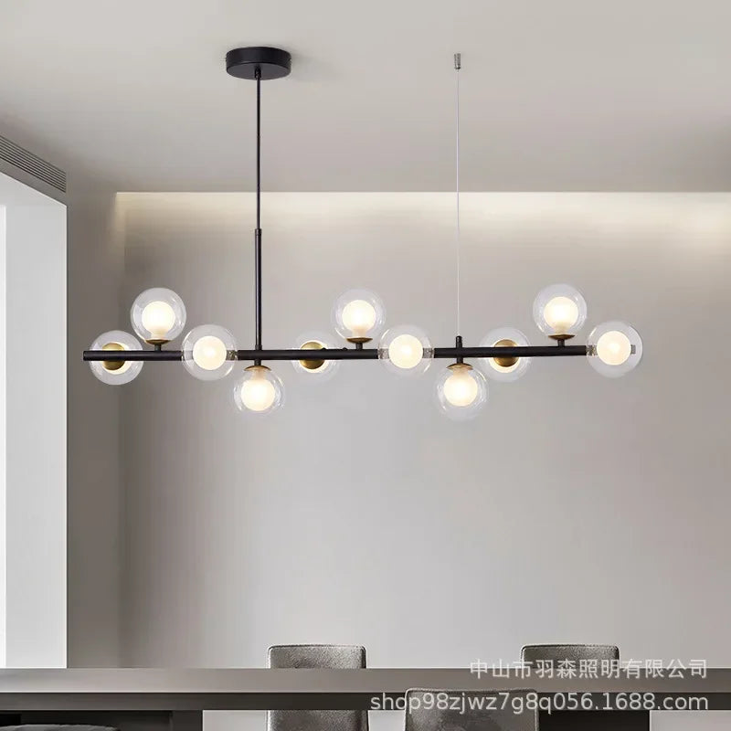 Pendant Light - Modern Long Dining Room Chandelier Glass Ball Lampshade Light Over The Table Kitchen Office Pendant Lamp Home Decor Luminaires SW-36210789 - SWEET-LIGHTS