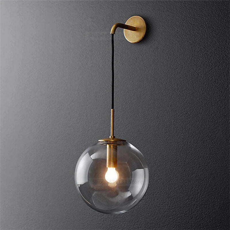 Wall Light - Nordic Modern Vintage Wall Lamps LED Glass Ball Mirror Bedroom Living Room Light Fixtures SW-36210345 - SWEET-LIGHTS