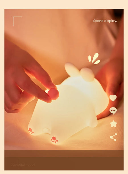 Children Lighting - Cute Rabbit Rechargeable Night Lamp Touch Sensor USB Light for Kids Gift SW-36210345 - SWEET-LIGHTS