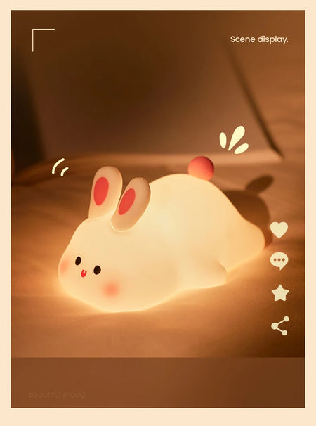 Children Lighting - Cute Rabbit Rechargeable Night Lamp Touch Sensor USB Light for Kids Gift SW-36210345 - SWEET-LIGHTS