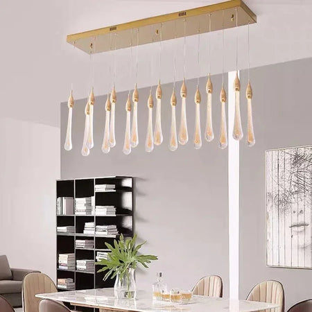 Chandelier - Modern Crystal LED Chandelier Gold Long Stair Fixtures SW-36210354 - SWEET-LIGHTS
