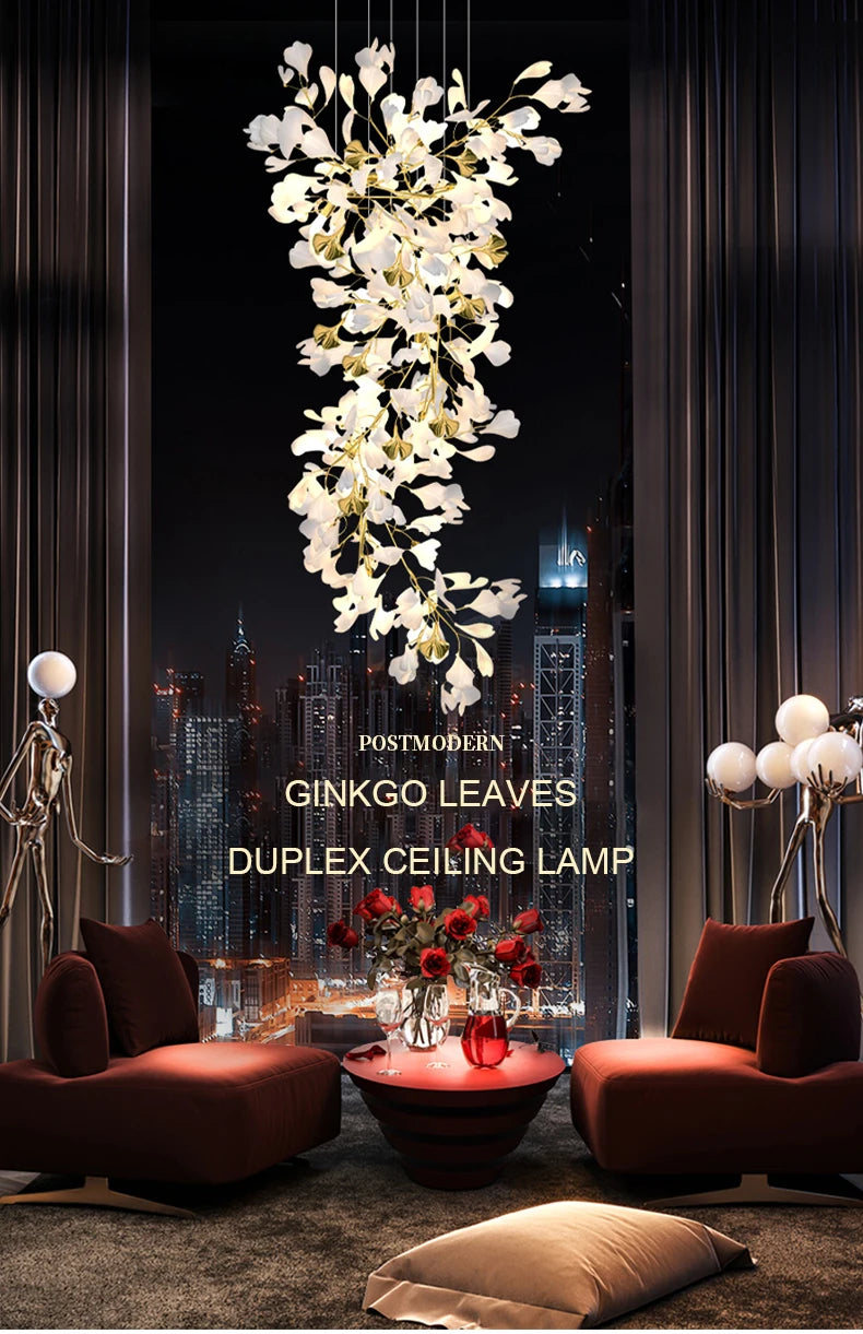 Chandelier - Nordic Ginkgo Leaf Hanging Light for Modern Spaces SW-36210789 - SWEET-LIGHTS