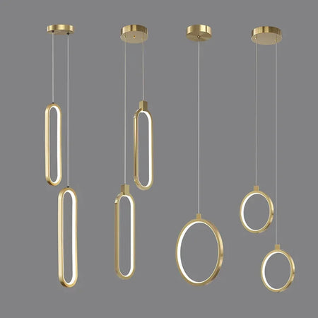 Pendant Light - Modern LED Black Gold Circular Chandelier SW-36210789 - SWEET-LIGHTS