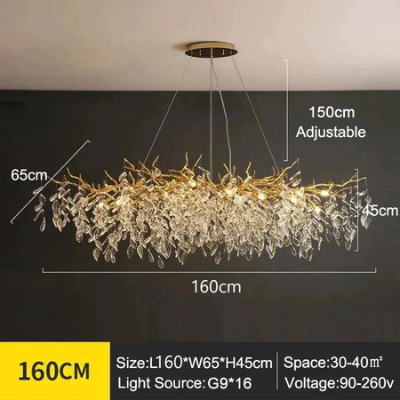 Pendant Light - Modern Luxury Crystal Branches Chandelier LED Fixture SW-36210457 - SWEET-LIGHTS
