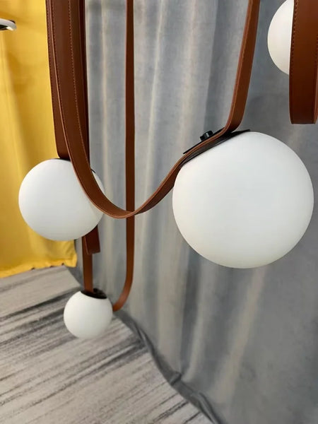 Pendant Light - Nordic Leather Chandelier LED Lamps for Duplex SW-36210345 - SWEET-LIGHTS