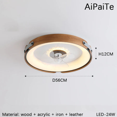 Fans - BOSSEN Modern Walnut Fan Lamp for Living Room Decor SW-36210348 - SWEET-LIGHTS