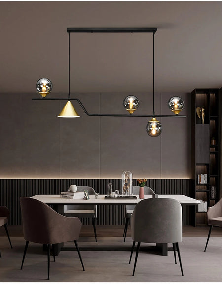 Pendant Light - Nordic Black LED Chandelier E14 Glass Ball SW-36210374 - SWEET-LIGHTS