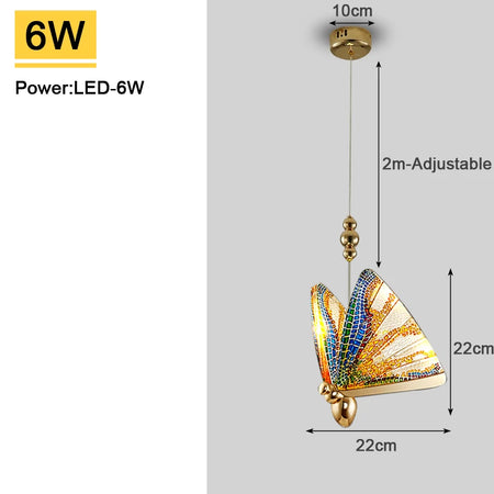 Pendant Light - Nordic Colorful Butterfly LED Pendant Lamps for Home Bedroom Living Room Indoor Golden Lighting SW-36210478 - SWEET-LIGHTS