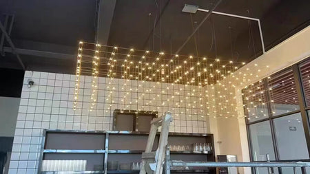 Chandelier - Chrome Square LED Pendant Lamp Stainless Steel For Hall Foyer Restaurant Adjustable Cord SW-36210487 - SWEET-LIGHTS