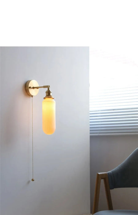 Wall Light - Modern White Ceramic Wall Mounted Lamps for Hotel Bedroom Bedside Pull Switch Sconce Nordic Hallway Aisle SW-36210458 - SWEET-LIGHTS