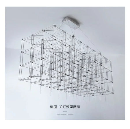 Chandelier - Chrome Square LED Pendant Lamp Stainless Steel For Hall Foyer Restaurant Adjustable Cord SW-36210487 - SWEET-LIGHTS