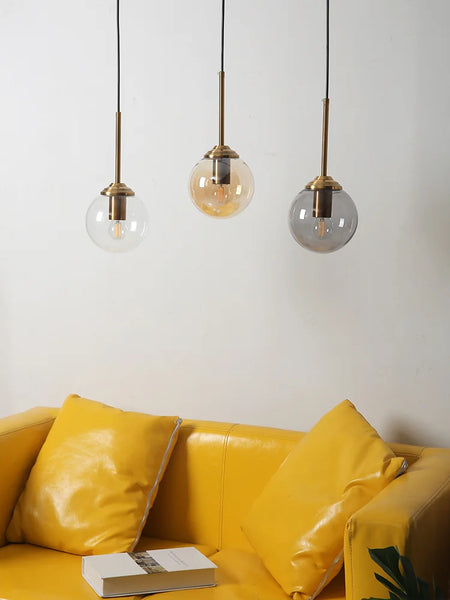 Pendant Light - Nordic Gray Glass Ball Island Pendant Lamp SW-36210678 - SWEET-LIGHTS