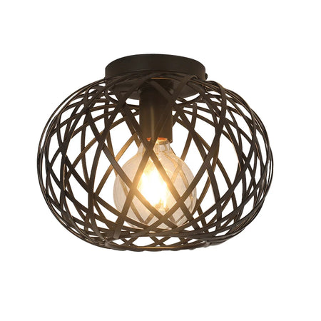 Ceiling Light - Bedroom Living Room Restaurant Kitchen Iron Mesh Black Retro Lamp SW-36210348 - SWEET-LIGHTS