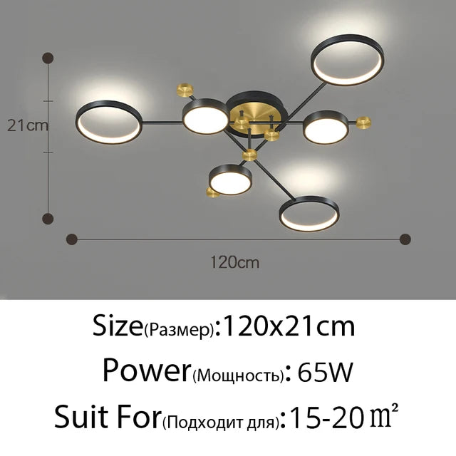 Ceiling Light - Modern LED Chandelier Gold Frame Indoor SW-36210347 - SWEET-LIGHTS