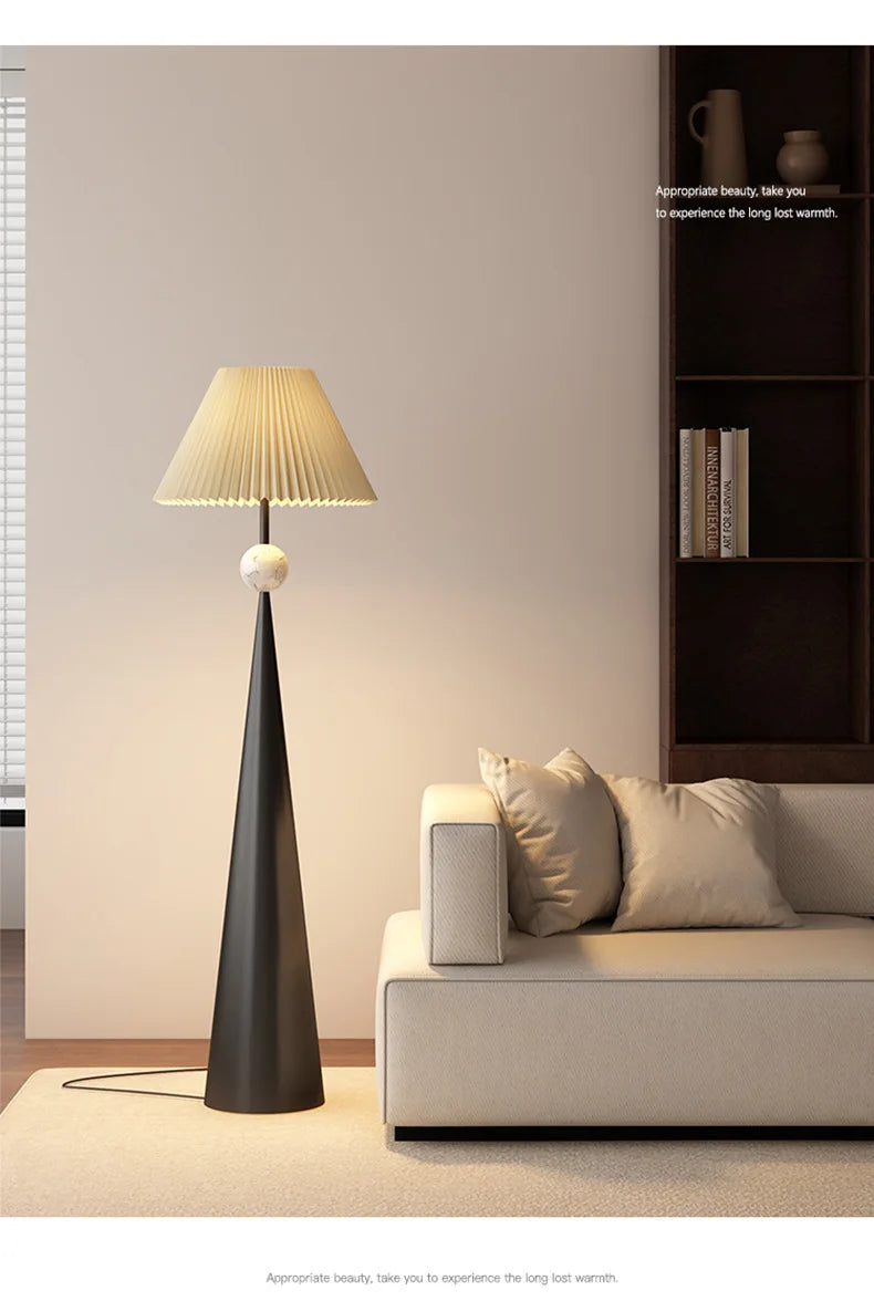 Floor Lamp - Japanese Designer Wabi-sabi Minimalist Cloth Cover Art Stand Lights Living Room Bedroom SW-36210789 - SWEET-LIGHTS