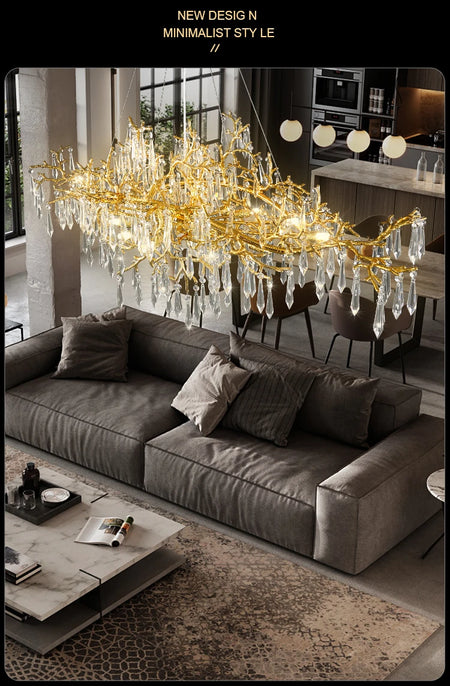 Chandelier - Modern Luxury Crystal Chandelier Gold For Kitchen Dining Living Room Bedroom SW-36210458 - SWEET-LIGHTS