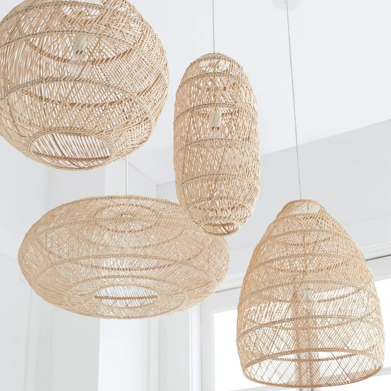 Pendant Light - SANDYHA Japanese Rattan Chandelier LED Lamp for Living Room Dining SW-36210438 - SWEET-LIGHTS