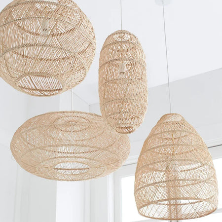Pendant Light - SANDYHA Japanese Rattan Chandelier LED Lamp for Living Room Dining SW-36210438 - SWEET-LIGHTS