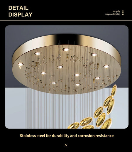 Chandelier - Luxury Lustre Bowl Hanging Chandelier Golden Dragon Egg SW-36210678 - SWEET-LIGHTS