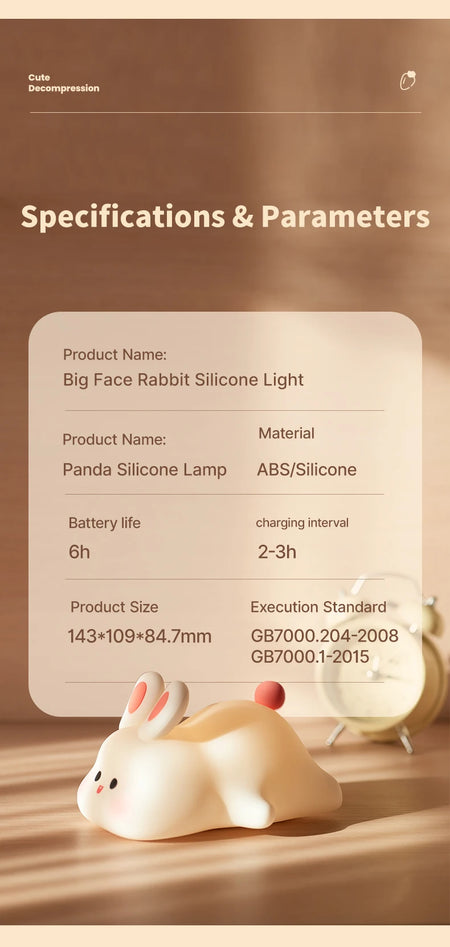 Children Lighting - Cute Rabbit Rechargeable Night Lamp Touch Sensor USB Light for Kids Gift SW-36210345 - SWEET-LIGHTS