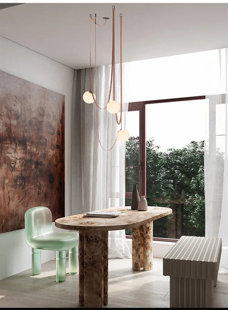Pendant Light - Nordic Leather Chandelier LED Lamps for Duplex SW-36210345 - SWEET-LIGHTS